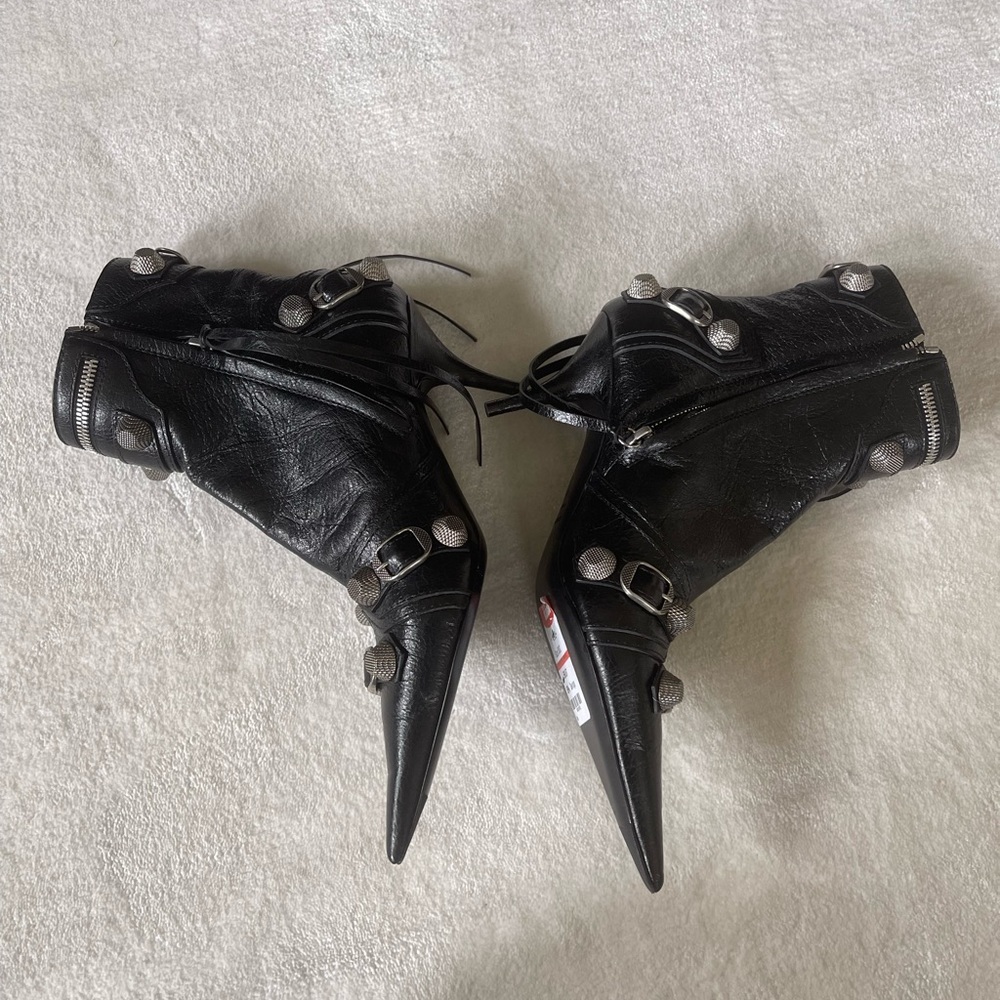 BALENCIAGA | Cagole Lambskin Buckle Zip Ankle Booties - Picture 6 of 8